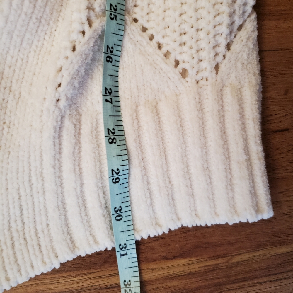 Derek Heart Open Front Long Cardigan Size Small Soft White - Picture 5 of 5